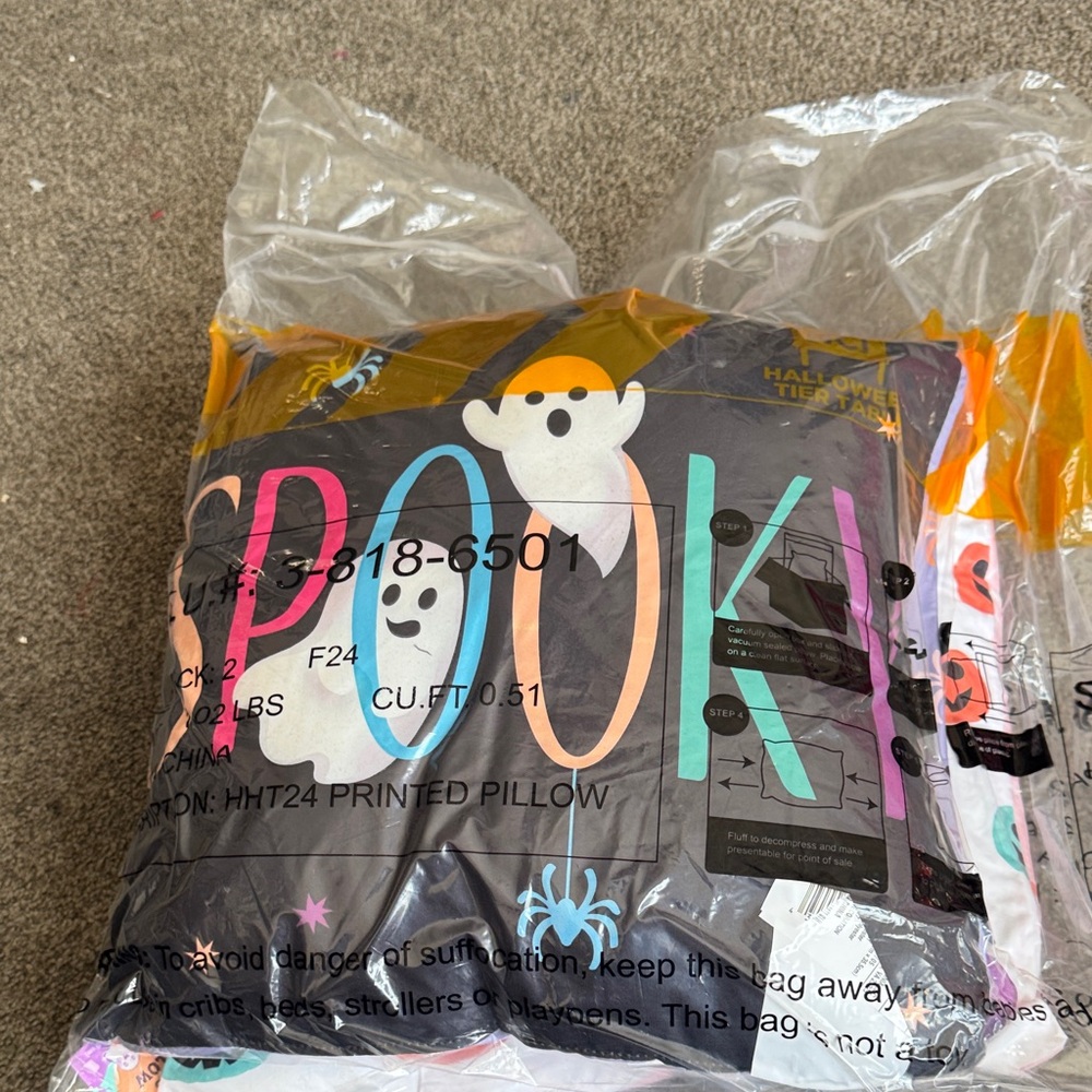Spooky Halloween Pillow with Ghost Design - Picture 1 of 6
